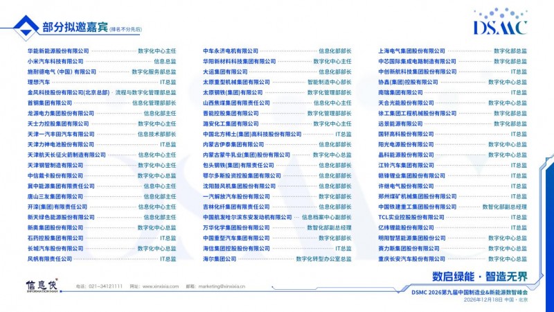 席位以待｜DSMC 2026第九届中国制造业&新能源数智峰会开启产业高阶对话